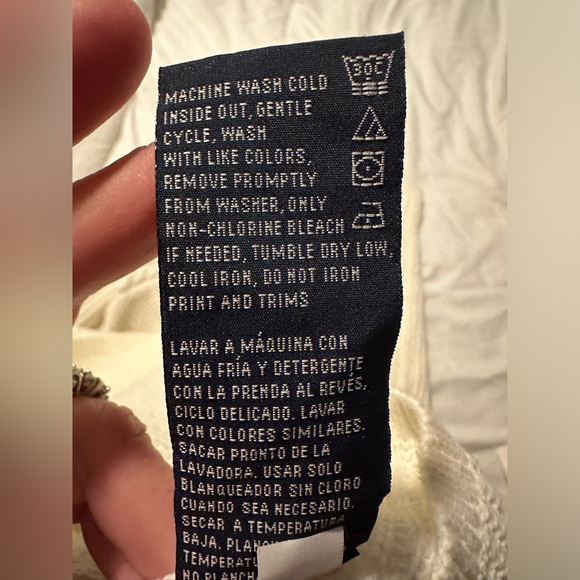 Nautica V Neck Fisherman Sweater Aran Jumper Sz M Preppy Classic Cozy Fall Warm - Picture 6 of 7